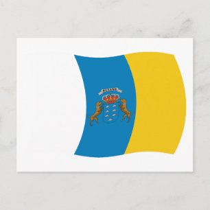 Tarjeta postal de la bandera de las Islas Canarias