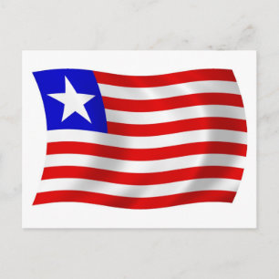 Tarjeta postal de la bandera de Liberia