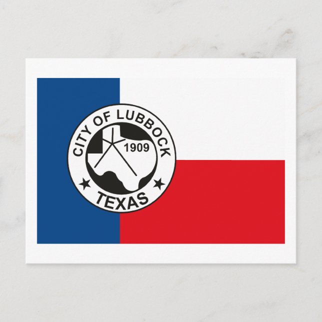 Tarjeta postal de la bandera de Lubbock (Anverso)