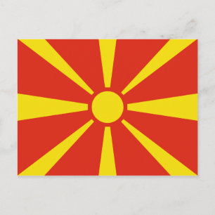 Tarjeta postal de la bandera de Macedonia del Nort