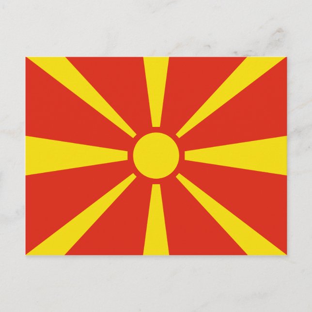 Tarjeta postal de la bandera de Macedonia del Nort (Anverso)