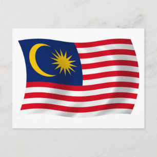 Tarjeta postal de la bandera de Malasia