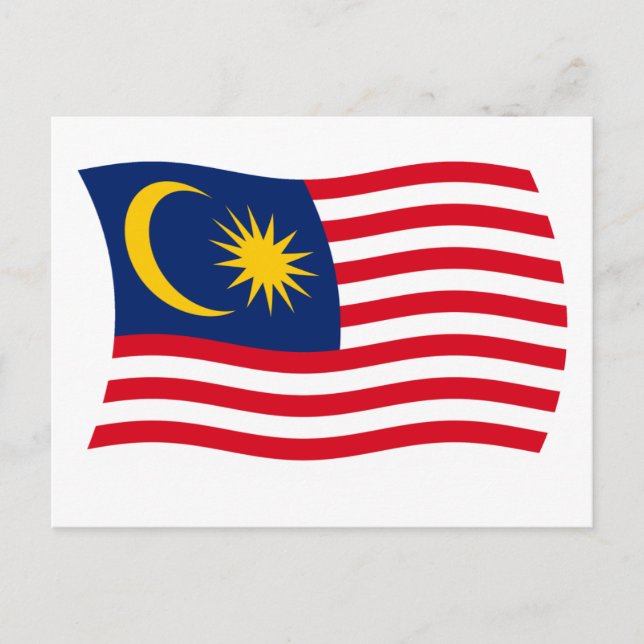 Tarjeta postal de la bandera de Malasia (Anverso)
