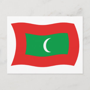 Tarjeta postal de la bandera de Maldivas