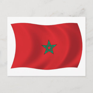 Tarjeta postal de la bandera de Marruecos
