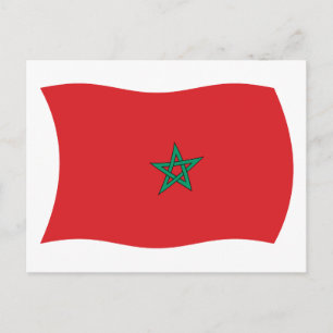 Tarjeta postal de la bandera de Marruecos