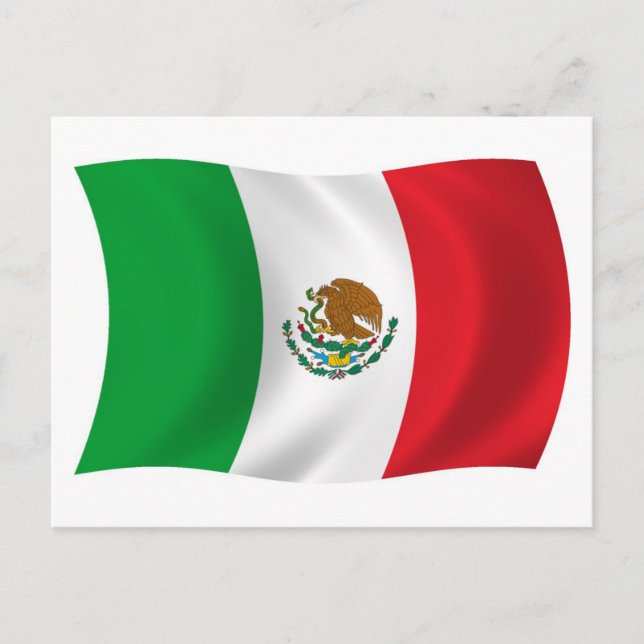 Tarjeta postal de la bandera de México (Anverso)