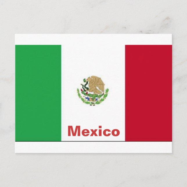 Tarjeta postal de la bandera de México (Anverso)