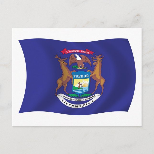 Tarjeta Postal de la Bandera de Míchigan (Anverso)