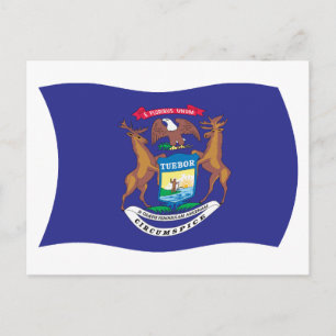 Tarjeta Postal de la Bandera de Míchigan
