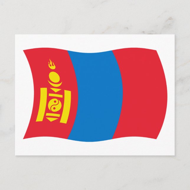 Tarjeta postal de la bandera de Mongolia (Anverso)