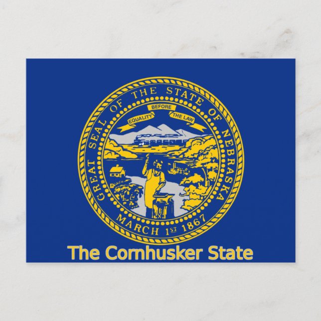 Tarjeta postal de la bandera de Nebraska (Anverso)