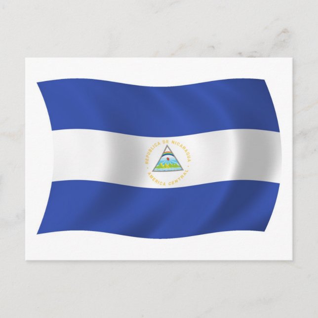 Tarjeta postal de la bandera de Nicaragua (Anverso)