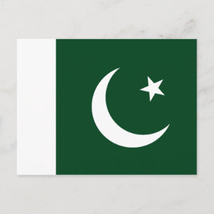 Tarjeta postal de la bandera de Pakistán (paquista