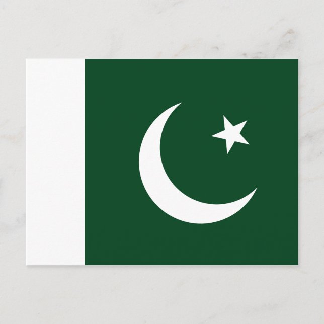 Tarjeta postal de la bandera de Pakistán (paquista (Anverso)
