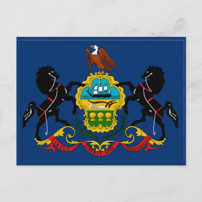 Tarjeta postal de la bandera de Pennsylvania (Anverso)