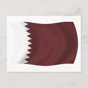 Tarjeta postal de la bandera de Qatar