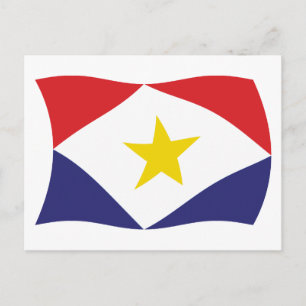Tarjeta postal de la bandera de Saba