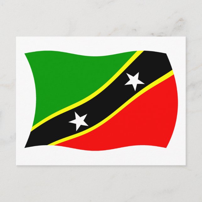 Tarjeta postal de la bandera de San Cristóbal y Ni (Anverso)