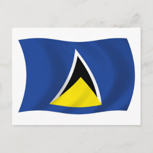 Tarjeta postal de la bandera de Santa Lucía