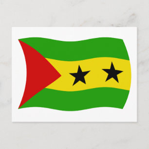 Tarjeta postal de la bandera de Santo Tomé y Prínc