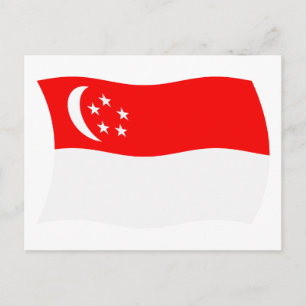 Tarjeta postal de la bandera de Singapur