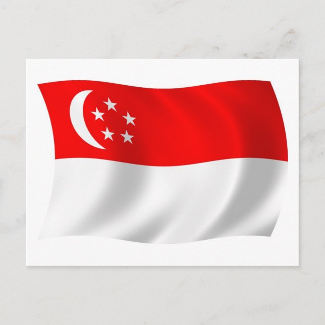 Tarjeta postal de la bandera de Singapur (Anverso)