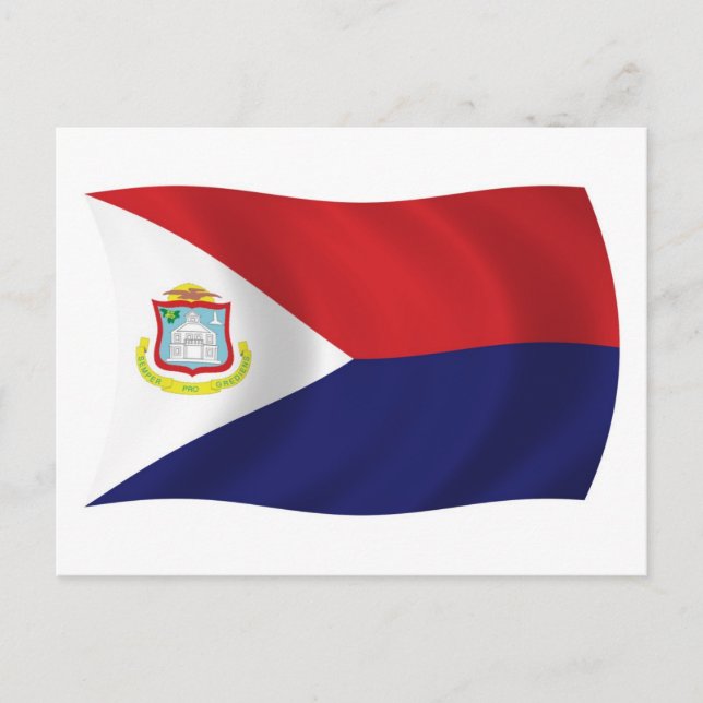 Tarjeta Postal de la Bandera de Sint Maarten (Anverso)