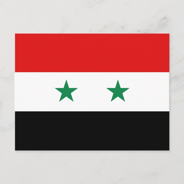 Tarjeta postal de la bandera de Siria (Anverso)
