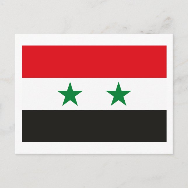 Tarjeta postal de la bandera de Siria (Anverso)