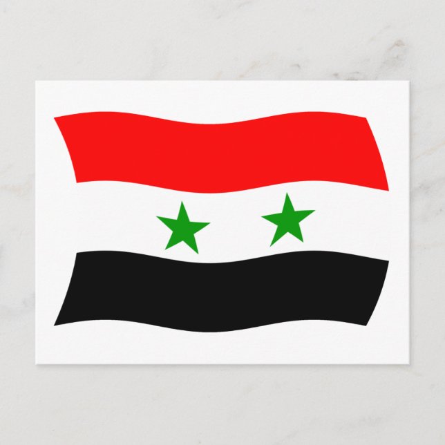 Tarjeta postal de la bandera de Siria (Anverso)
