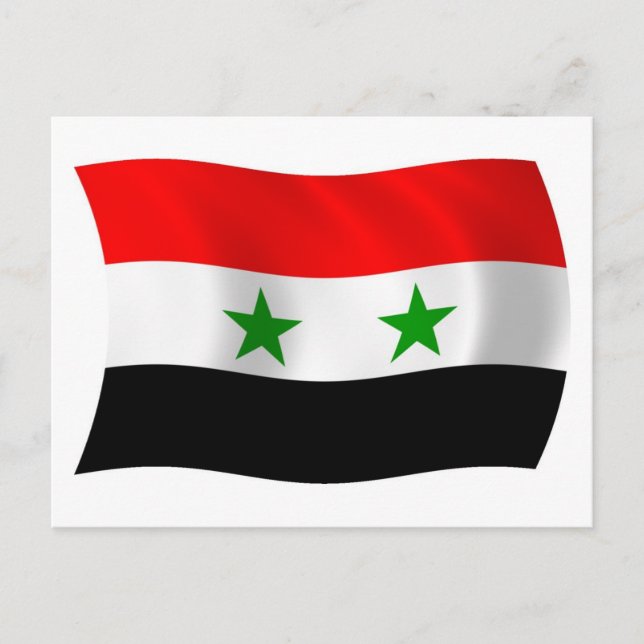 Tarjeta postal de la bandera de Siria (Anverso)