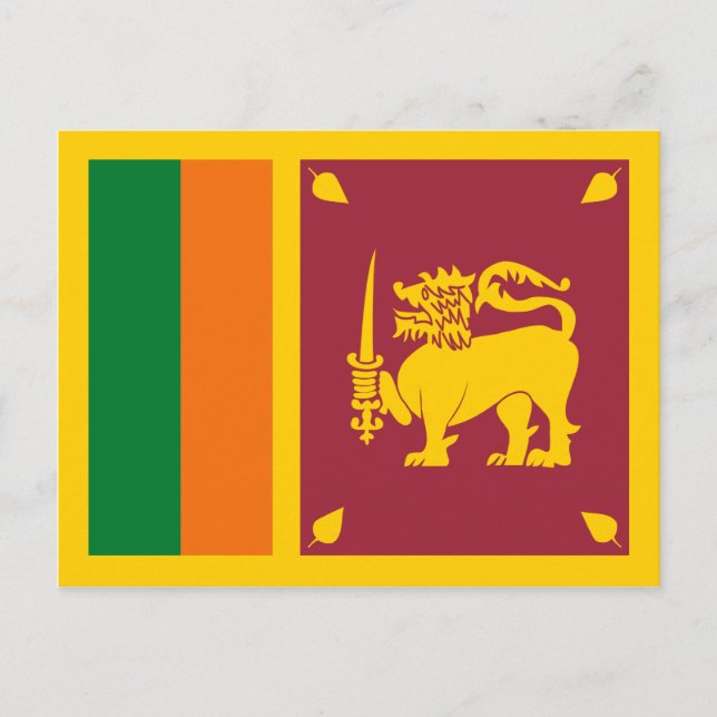 Tarjeta postal de la bandera de Sri Lanka (Anverso)