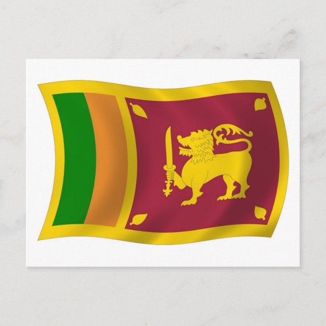 Tarjeta postal de la bandera de Sri Lanka (Anverso)