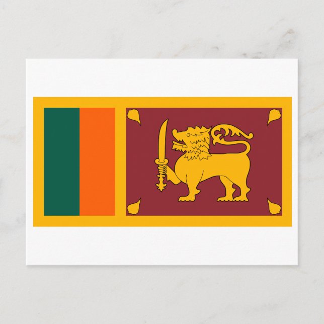 Tarjeta postal de la bandera de Sri Lanka (Anverso)