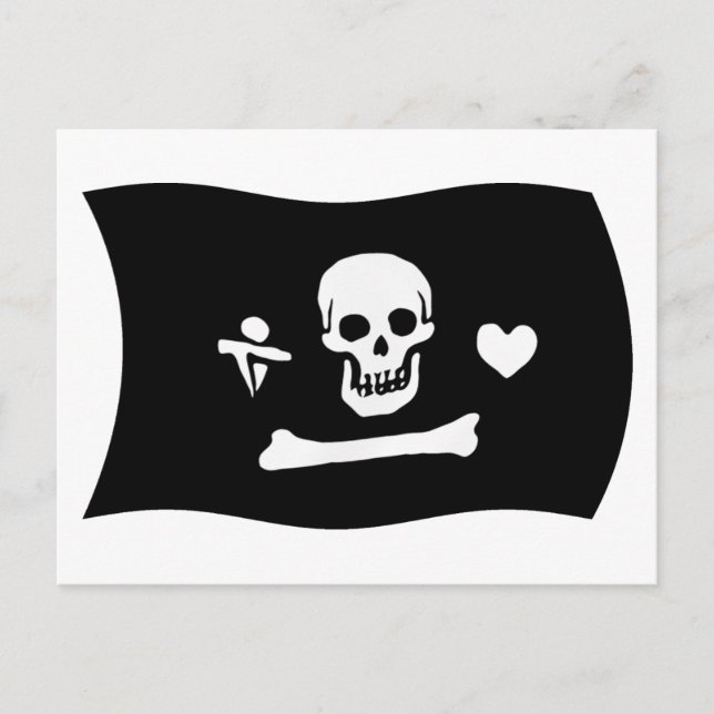 Tarjeta postal de la bandera de Stede Bonnet (Anverso)