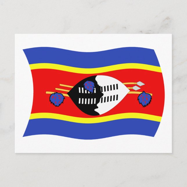 Tarjeta postal de la bandera de Suazilandia (Anverso)