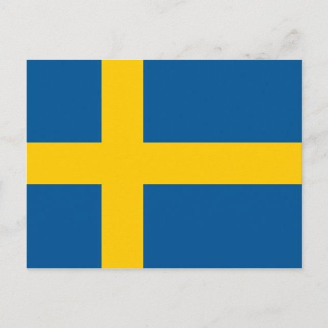 Tarjeta postal de la bandera de Suecia (sueca) (Anverso)