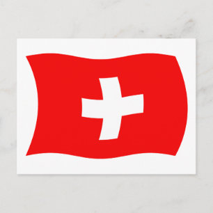 Tarjeta postal de la bandera de Suiza
