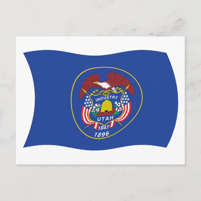 Tarjeta Postal de la Bandera de Utah (Anverso)