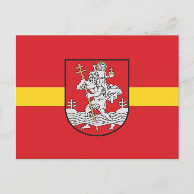 Tarjeta postal de la bandera de Vilna, Lituania (Anverso)