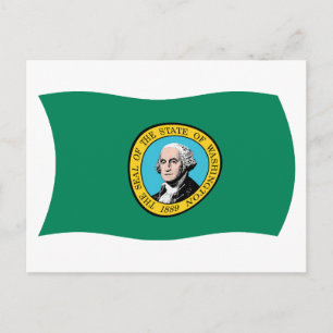 Tarjeta postal de la bandera de Washington