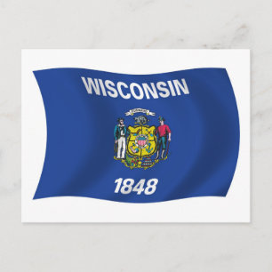 Tarjeta Postal de la Bandera de Wisconsin