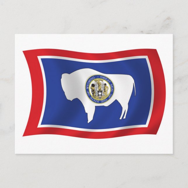 Tarjeta Postal de la Bandera de Wyoming (Anverso)