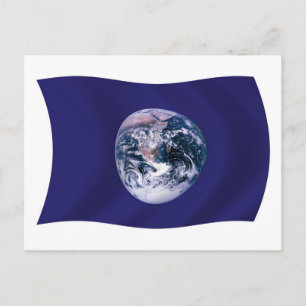 Tarjeta postal de la bandera del planeta Tierra