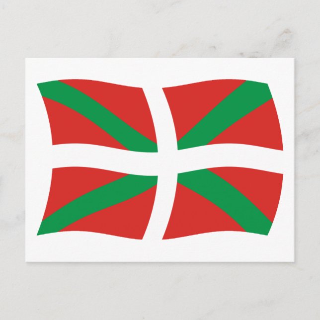 Tarjeta postal de la bandera del pueblo vasco (Anverso)