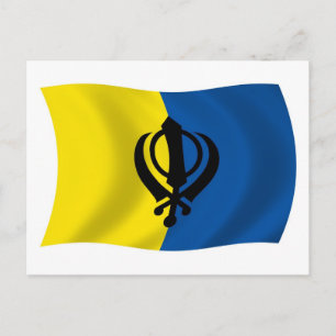 Tarjeta postal de la bandera del sijismo