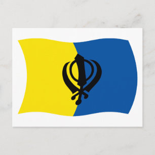 Tarjeta postal de la bandera del sijismo