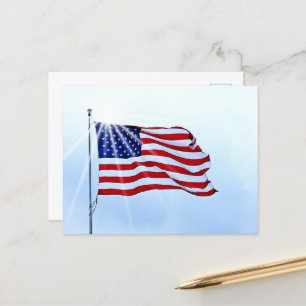Tarjeta postal de la bandera estadounidense