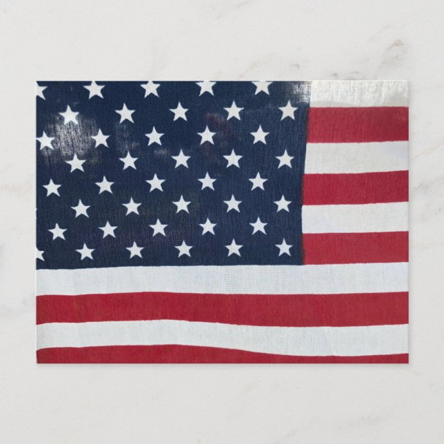 Tarjeta postal de la bandera estadounidense (Anverso)